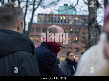 Il Duca e la Duchessa di Cambrigde visitare la Norvegia, febbraio 2018 Foto Stock