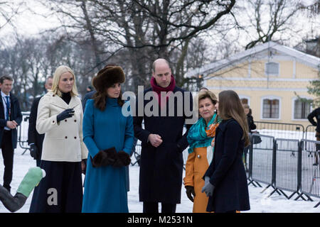 Il Duca e la Duchessa di Cambrigde visitare la Norvegia, febbraio 2018 Foto Stock