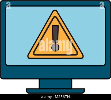 Monitor computer errore di avviso cyber il concetto di vulnerabilità Illustrazione Vettoriale