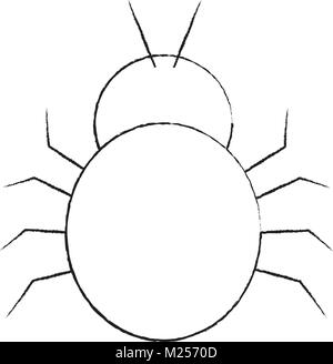 Attacco da parte di un virus di bug che entrano nel sistema Illustrazione Vettoriale