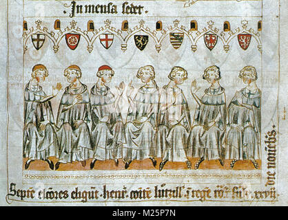 Sette elettori eleggere Enrico VII Imperatore del Sacro Romano Impero Foto Stock