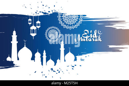 Festa islamica Eid Mubarak Modello di background design in stile astratto Foto Stock