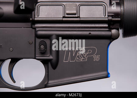 Smith e Wesson M&P15 Rifle Foto Stock