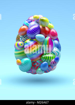 Uovo di uova. Pasqua. 3D illustrazione Foto Stock