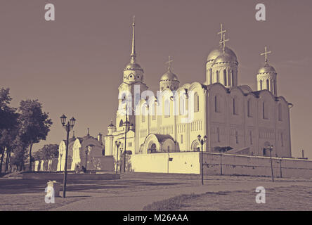 La cattedrale della Dormizione di Vladimir fu costruito tra il 1158-1160. La Russia Foto Stock