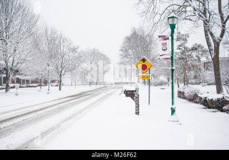 Guidare in modo sicuro su strade invernali nel Michigan Foto Stock