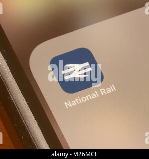 National Rail travel applicazione su smart schermata telefono Foto Stock