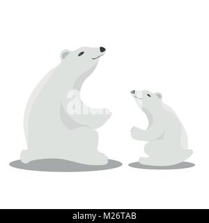 International Polar Bear day poster. Illustrazione di carino orsi polari Illustrazione Vettoriale
