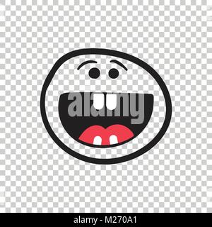 Semplice sorriso con linguetta icona vettore. Disegnata a mano faccia doodle illustrazione su sfondo isolato. Illustrazione Vettoriale