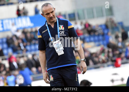 Conor O'Shea Coach Italia Roma 04/02/2018, Stadio Olimpico NatWest 6 Nazioni del Campionato trofeo Sei Nazioni Italia - Inghilterra - Italia - Inghilterra Foto Stock