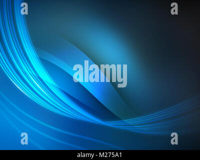 Elegante sfondo blu con alcune forme ondulate. Illustrazione Digitale. Foto Stock