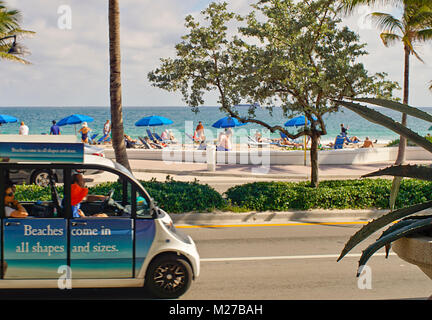 Le spiagge sono di tutte le forme e dimensioni, Ft. Lauderdale Beach A1A, ******** Blvd., Florida USA Foto Stock