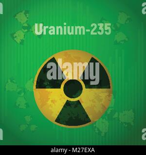 Segno di radiazione. Uranio 235. Illustrazione Vettoriale