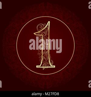 Vintage floral numero 1. Illustrazione Vettoriale Illustrazione Vettoriale