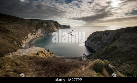 Man O War Bay su Jurassic Coast in Dorset Foto Stock