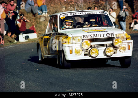 Campionato del Mondo Rally,Jean Ragnotti, renault,Renault 5 turbo, Monte Carlo 1983 Foto Stock