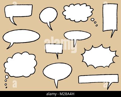 Fumetti - Discorso e bolle di pensiero set. Illustrazione Vettoriale