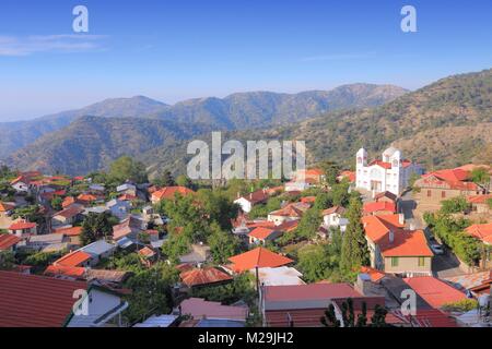 Cipro - Nicosia District. Mountain View vista aerea - Pedoulas. Foto Stock