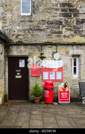 Ingresso al cafe e area espositiva Kielder Castello nel Tyne Nord Valle, Northumberland, Foto Stock