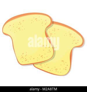 Paio di luminose toast gustosi isolato su bianco Illustrazione Vettoriale