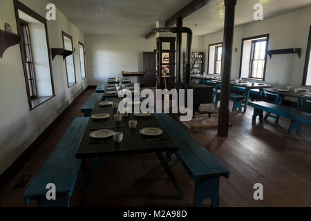 La cucina. Caserma di cavalleria. Settembre, 2016. Fort Laramie, Wyoming USA Foto Stock