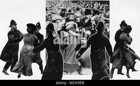 Suffragettes - Il Venerdì nero proteste novembre 1910 (da una pubblicazione del tempo) Foto Stock