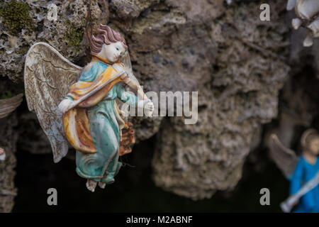 Amalfi, Campania, Italia 12 marzo 2017. Grande Presepe realizzato interamente a mano in una strada nel centro di Amalfi Foto Stock