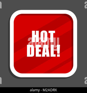 Hot deal icona. Design piatto quadrato banner internet. Foto Stock