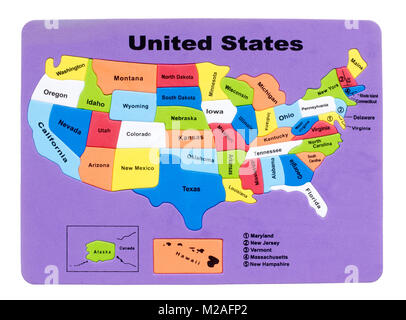 Mappa di gomma del STATI UNITI D'AMERICA Foto Stock