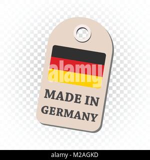 Hang tag realizzata in Germania con la bandiera. Illustrazione Vettoriale su sfondo isolato. Illustrazione Vettoriale