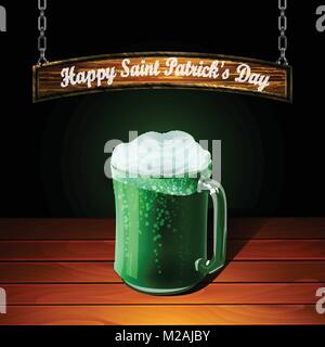 Birra verde nel vettore mug Illustrazione Vettoriale