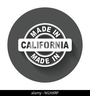 Realizzato in California. Emblema di vettore flat Illustrazione Vettoriale