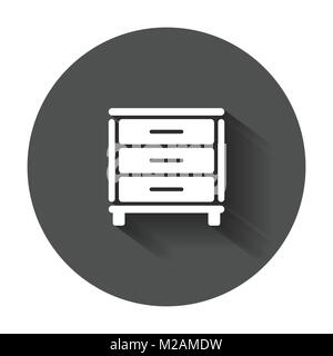 Icona di credenza. Appartamento moderno pittogramma per business, marketing, internet. Semplice piatto simbolo del vettore con lunga ombra. Illustrazione Vettoriale