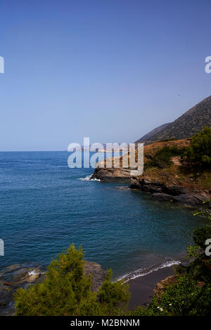 Vista mare al villaggio di Bali, l'isola di Creta, Grecia Foto Stock