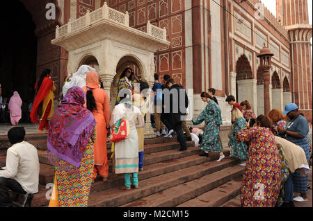 La Jama Masjid moschea di Delhi, India Foto Stock