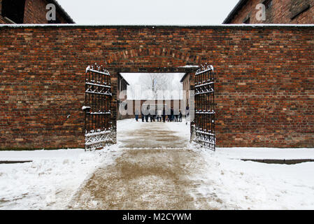 Auschwitz, Piccola Polonia / Polonia - Feb 04 2018: Auschwitz Birkenau, campo di lavoro e sterminio nazista. Foto Stock