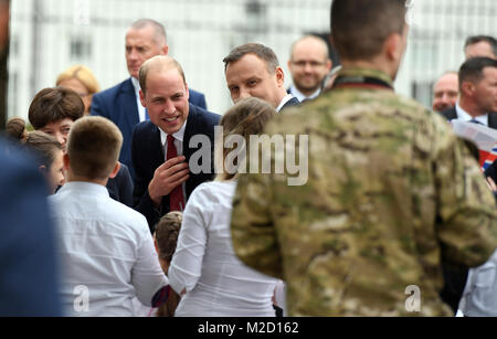 William e Kate visite in Polonia Foto Stock