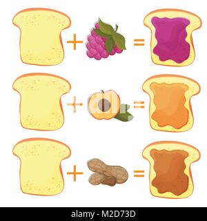 Come fare Toast Ingredienti per Classic Tasty American Fast Food Illustrazione Vettoriale