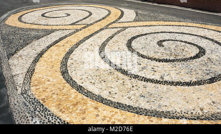 Ciottoli colorati pavimenti in pietra a trama Foto Stock