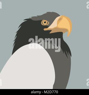 Testa di aquila illustrazione vettoriale stile piana laterale del profilo Illustrazione Vettoriale