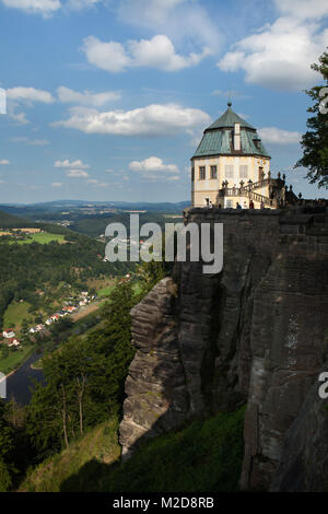 Fridrichsburg (Christiansburg) nella fortezza Königstein (Festung Königstein) in Svizzera sassone (Sächsische Schweiz) in Sassonia, Germania. Foto Stock