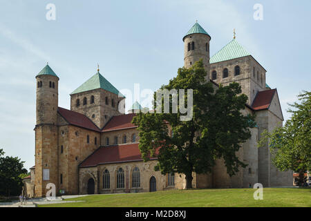 Di San Michele (chiesa Michaeliskirche) a Hildesheim in Bassa Sassonia, Germania. Foto Stock