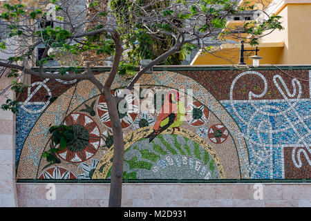 Parete colorati murales di Jeddah, Arabia Saudita. Foto Stock