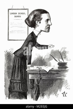 La caricatura di Elizabeth Garrett Anderson, M.D., 1873 Foto Stock