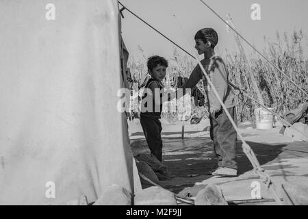 Cina. 7 febbraio, 2018. La vita dei siriani rifugiati che vivono nelle regioni di frontiera della Giordania e Siria. Queste foto dei rifugiati sono stati presi da un giovane fotografo cinese nato negli anni novanta. Credito: SIPA Asia/ZUMA filo/Alamy Live News Foto Stock