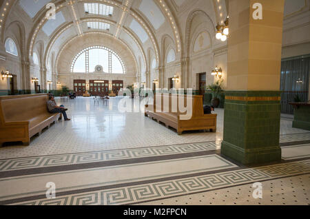 Sala di attesa nella stazione Unioin, Seattl, Washington, Stati Uniti d'America Foto Stock