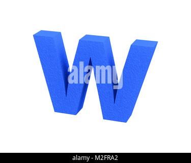 Font grandi di plastica erosione a scintilla blu w minuscole Foto Stock