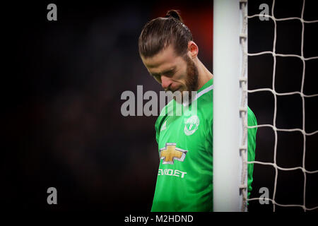 David De Gea di Manchester United - Tottenham Hotspur v Manchester United, Premier League, lo Stadio di Wembley, London - 31 gennaio 2018. Foto Stock