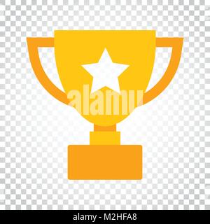 Cup Trofeo piatto icona vettore. Vincitore del semplice simbolo. Illustrazione di oro su sfondo isolato. Semplice concetto di business pittogramma. Illustrazione Vettoriale