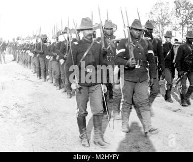 Guerra ispano-americana, soldati di Buffalo, ventiquattresimo fanteria, 1898 Foto Stock